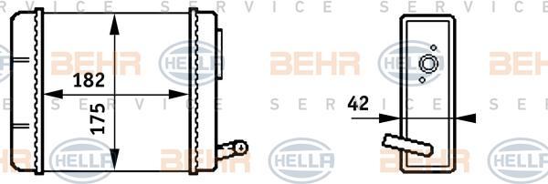 Hella 8FH 351 313-211 теплообменник, отопление салона на FIAT PANDA Van (141_)
