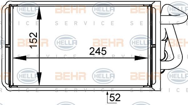 Hella 8FH 351 333-001 теплообменник, отопление салона на FORD TRANSIT c бортовой платформой/ходовая часть (E_ _)