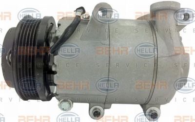 HELLA Компрессор кондиционера FORD FOCUS II/C-MAX 1.8-2.0/VOLVO S40/C30 1.6-1.8 (1686876, 8FK351113-971)