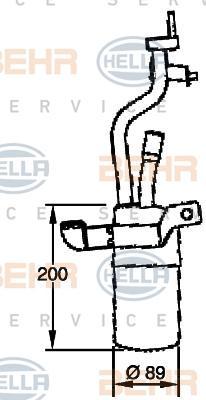 HELLA Осушитель кондиционера FORD Focus II 1,4/1,6 04- (1466513, 8FT351335-091)