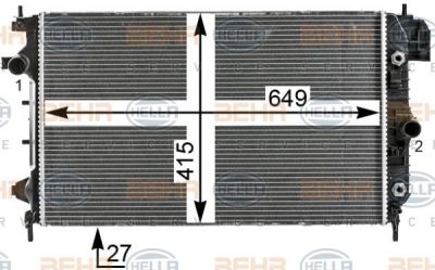 Hella 8MK 376 700-451 радиатор, охлаждение двигателя на SAAB 9-3 кабрио (YS3F)