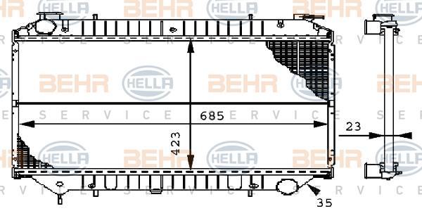 Hella 8MK 376 706-421 радиатор, охлаждение двигателя на NISSAN SERENA (C23M)