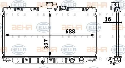 Hella 8MK 376 708-211 радиатор, охлаждение двигателя на HONDA ACCORD III (CA)