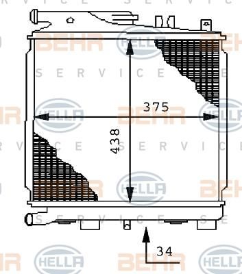 Hella 8MK 376 710-741 радиатор, охлаждение двигателя на 3 кабрио (E30)