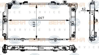 Hella 8MK 376 711-524 радиатор, охлаждение двигателя на MERCEDES-BENZ S-CLASS (W140)