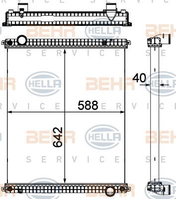 Hella 8MK 376 714-231 радиатор, охлаждение двигателя на IVECO EuroCargo