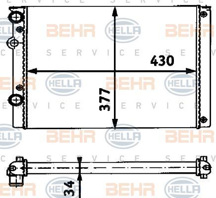 Hella 8MK 376 714-651 радиатор, охлаждение двигателя на VW LUPO (6X1, 6E1)