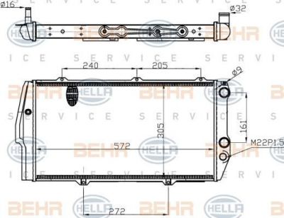 Hella 8MK 376 714-701 радиатор, охлаждение двигателя на AUDI 100 (44, 44Q, C3)
