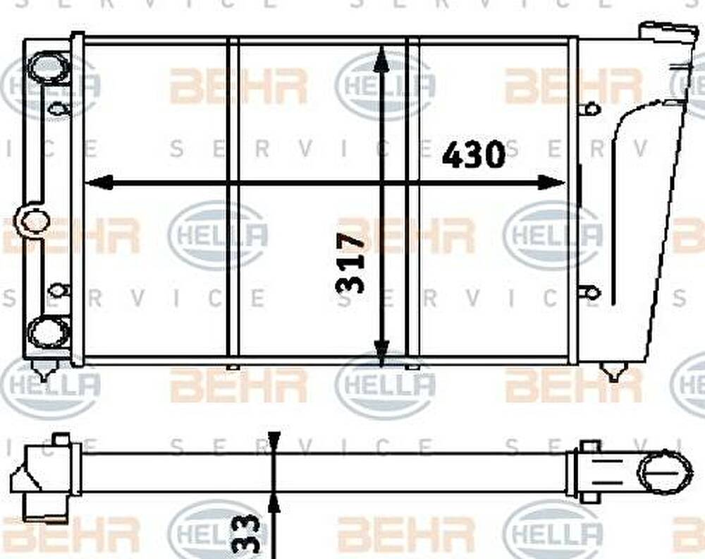Hella 8MK 376 715-151 радиатор, охлаждение двигателя на VW POLO купе (86C, 80)