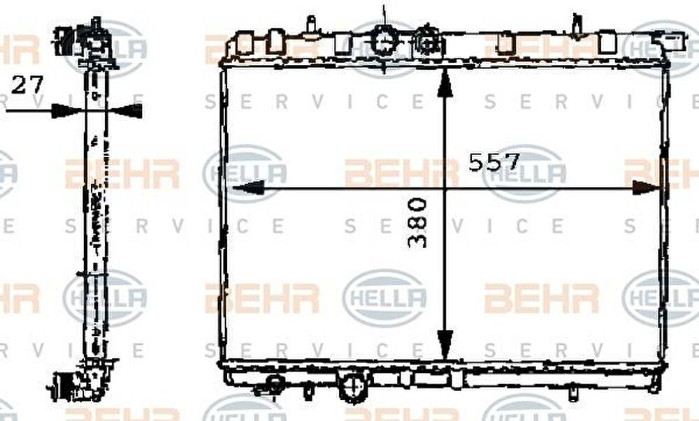 Hella 8MK 376 717-534 радиатор, охлаждение двигателя на PEUGEOT 206 SW (2E/K)