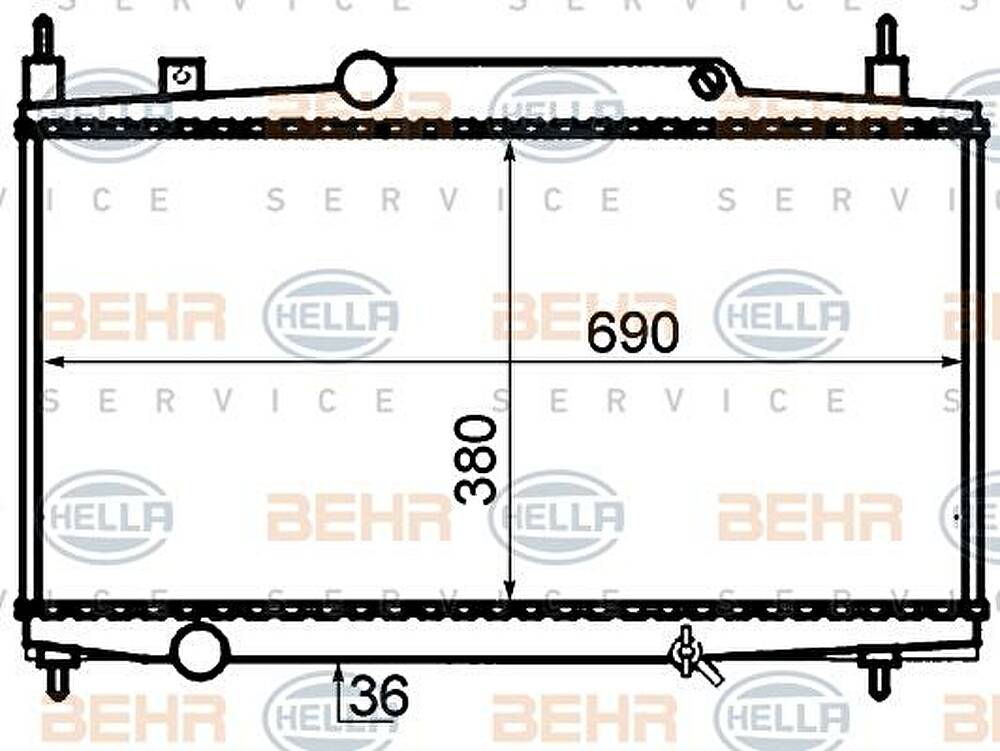 Hella 8MK 376 717-581 радиатор, охлаждение двигателя на PEUGEOT 607 (9D, 9U)