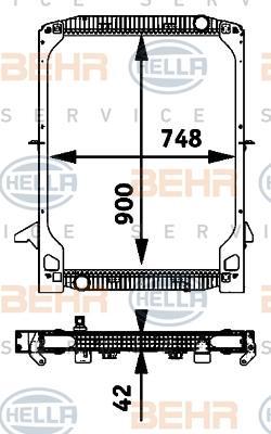 Hella 8MK 376 721-601 радиатор, охлаждение двигателя на IVECO EuroTech MP