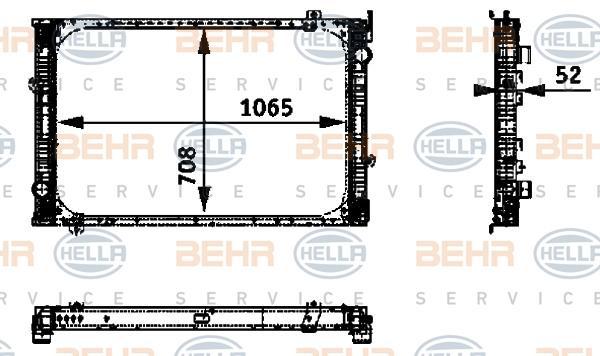 Hella 8MK 376 722-351 радиатор, охлаждение двигателя на MERCEDES-BENZ TRAVEGO (O 580)