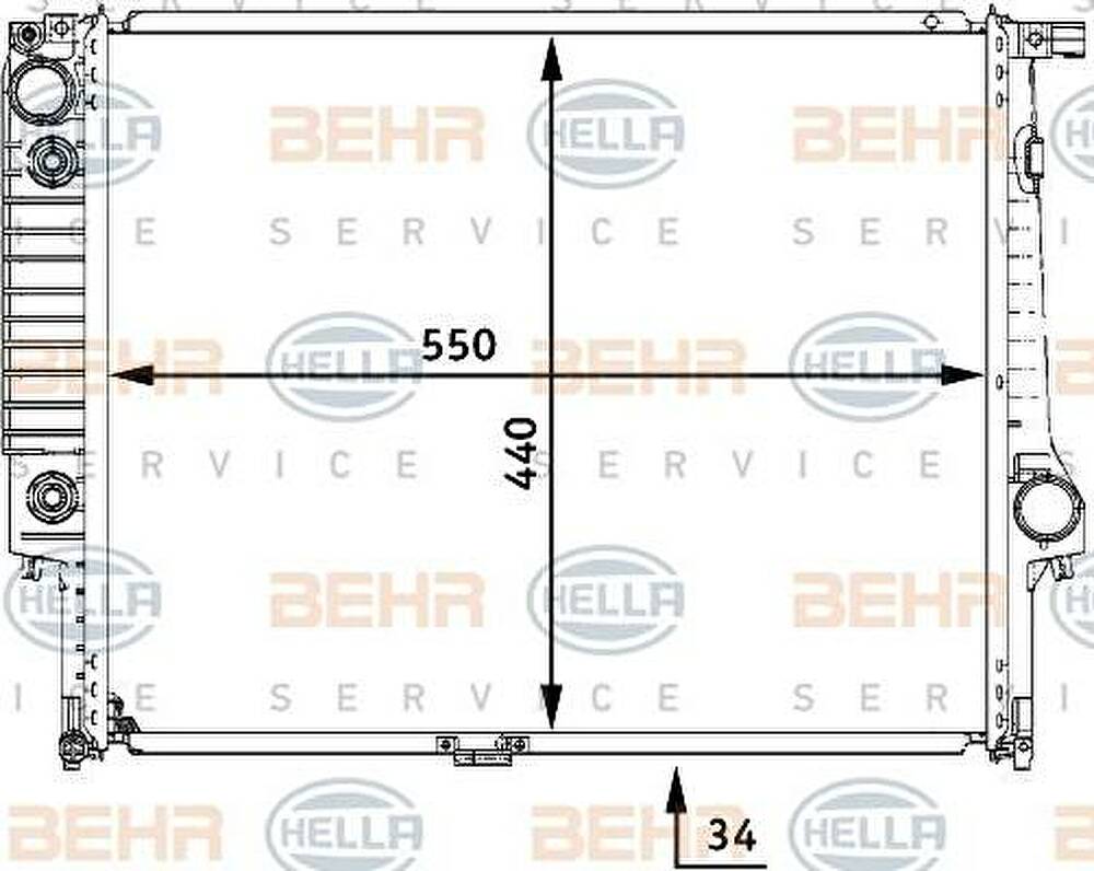 Hella 8MK 376 722-531 радиатор, охлаждение двигателя на 3 кабрио (E30)
