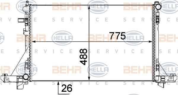 Hella 8MK 376 737-101 радиатор, охлаждение двигателя на RENAULT MASTER III автобус (JV)