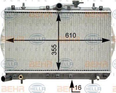 Hella 8MK 376 762-041 радиатор, охлаждение двигателя на HYUNDAI ACCENT I (X-3)