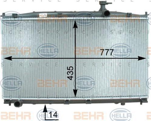 Hella 8MK 376 763-421 радиатор, охлаждение двигателя на HYUNDAI SANTA FE II (CM)