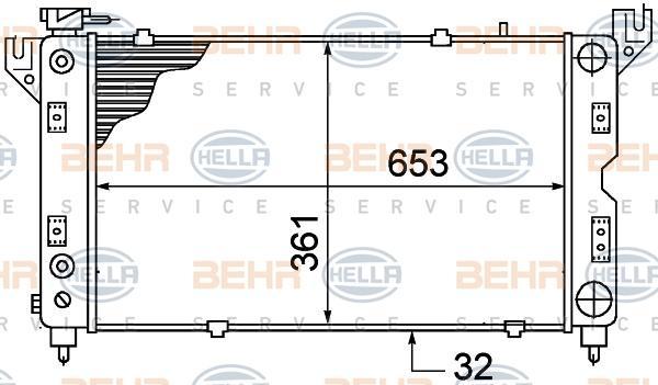 Hella 8MK 376 766-521 радиатор, охлаждение двигателя на DODGE CARAVAN