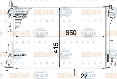 Hella 8MK 376 771-211 радиатор, охлаждение двигателя на OPEL VECTRA C универсал