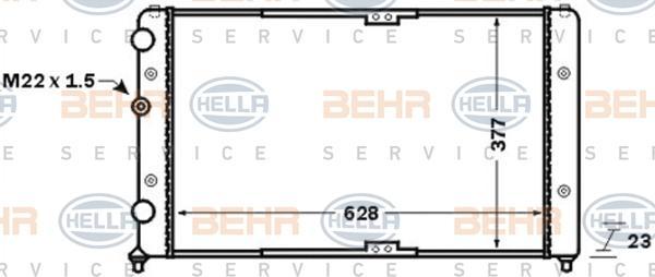 Hella 8MK 376 773-791 радиатор, охлаждение двигателя на VW POLO Variant (6KV5)
