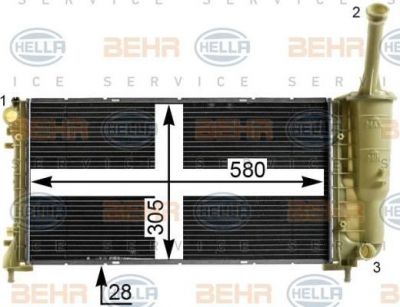 Hella 8MK 376 900-271 радиатор, охлаждение двигателя на FIAT IDEA (350_)