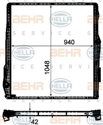 Hella 8MK 376 906-314 радиатор, охлаждение двигателя на SCANIA P,G,R,T - series