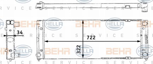 HELLA Радиатор VW Passat 88-93 1.6-2.0L,+AC (357121253AB, 8MK376713-471)