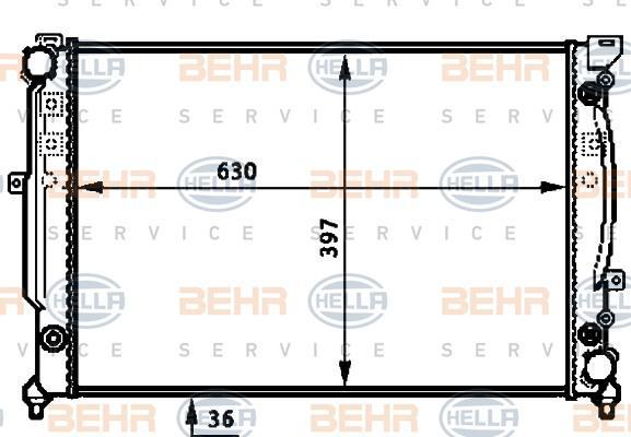 HELLA Радиатор A4 95-/A6 98- АКПП 2.4-2.8L 30V (8D0121251L, 8MK376720-601)