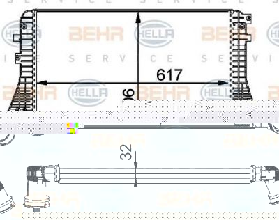 Hella 8ML 376 723-541 интеркулер на AUDI A3 (8P1)