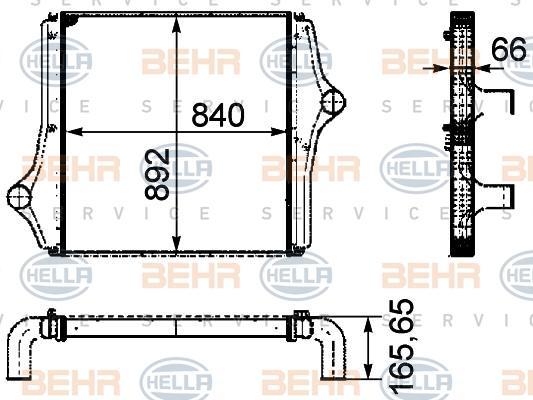Hella 8ML 376 724-431 интеркулер на MAN LION S COACH