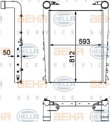 Hella 8ML 376 746-371 интеркулер на RENAULT TRUCKS Kerax