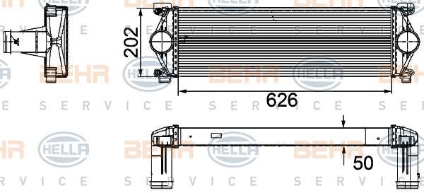 Hella 8ML 376 756-121 интеркулер на RENAULT TRUCKS MASCOTT c бортовой платформой/ходовая часть