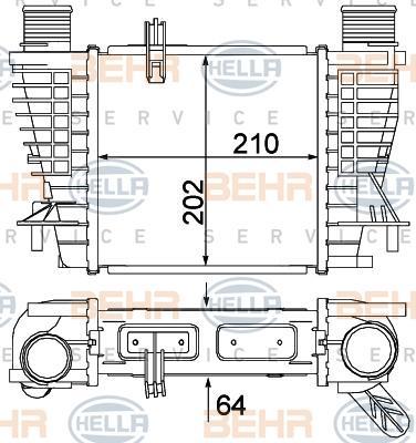 Hella 8ML 376 756-624 интеркулер на RENAULT CLIO III (BR0/1, CR0/1)