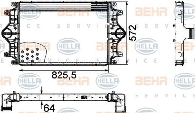 Hella 8ML 376 760-421 интеркулер на SCANIA 3 - series bus