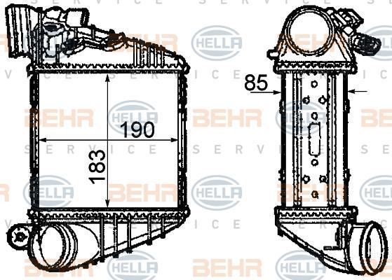 Hella 8ML 376 760-591 интеркулер на VW GOLF IV (1J1)