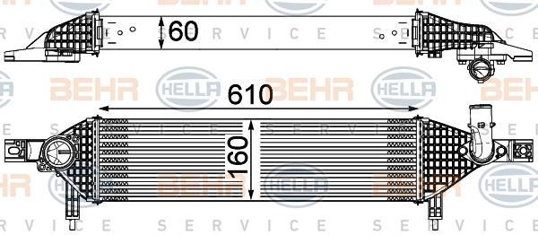 Hella 8ML 376 762-201 интеркулер на NISSAN QASHQAI / QASHQAI +2 (J10, JJ10)