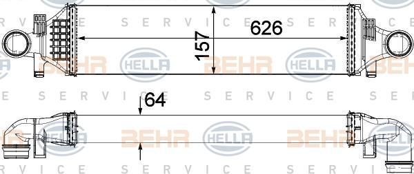 Hella 8ML 376 924-051 интеркулер на MERCEDES-BENZ CLA купе (C117)
