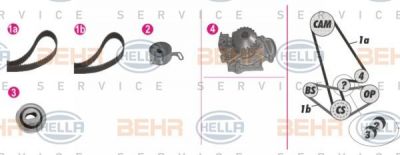 Hella 8MP 376 810-821 водяной насос + комплект зубчатого ремня на HONDA ACCORD VI (CG, CK)