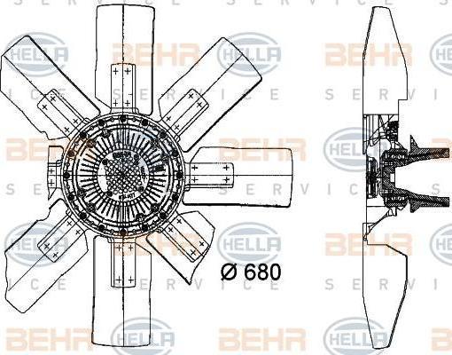 Hella 8MV 376 727-341 вентилятор, охлаждение двигателя на MERCEDES-BENZ NG