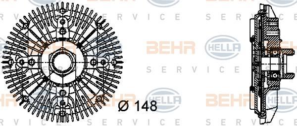 Hella 8MV 376 732-411 сцепление, вентилятор радиатора на NISSAN CABSTAR E