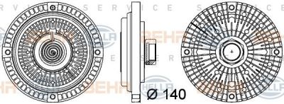 Hella 8MV 376 757-321 сцепление, вентилятор радиатора на MERCEDES-BENZ C-CLASS универсал (S202)