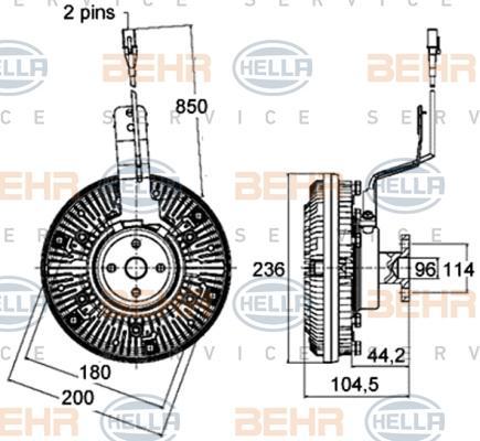 Hella 8MV 376 758-531 сцепление, вентилятор радиатора на MAN TGA
