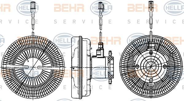 Hella 8MV 376 906-521 сцепление, вентилятор радиатора на MAN TGS