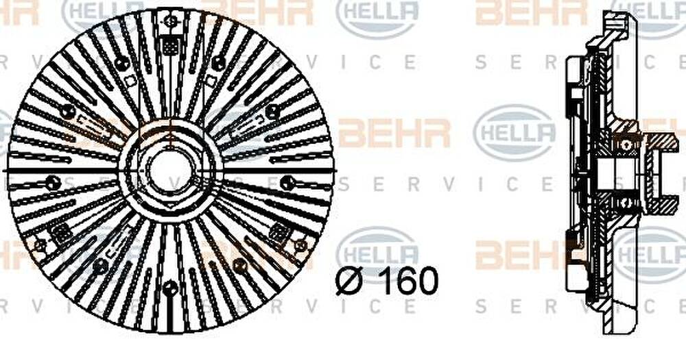 HELLA Вискомуфта VAG A6/A8 3,7/4,2L 94-05 (077121350D, 8MV376733-031)
