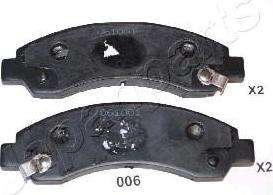 JAPANPARTS Комплект тормозных колодок, диско (PA-006AF)