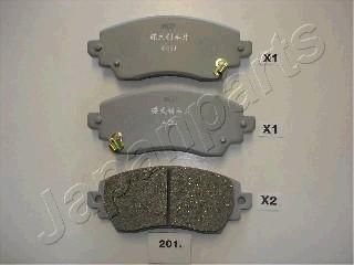 JAPANPARTS Комплект тормозных колодок, диско (PA201AF)
