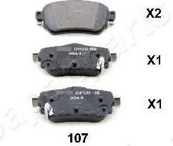 JapanParts PP-107AF комплект тормозных колодок, дисковый тормоз на NISSAN QASHQAI (J11, J11_)