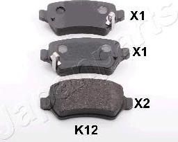 JAPANPARTS Колодки задние OPEL Astra G/H Meriva Zafira (PP-K12AF)
