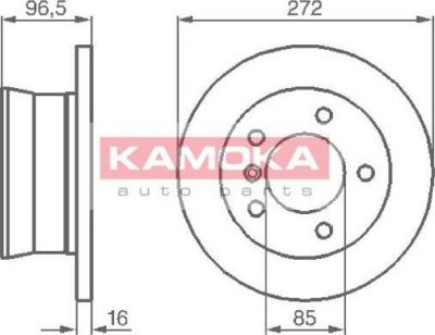 KAMOKA 1031864 тормозной диск на VW LT 28-46 II c бортовой платформой/ходовая часть (2DC, 2DF, 2