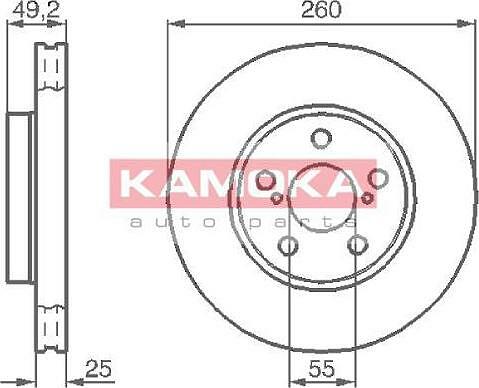 KAMOKA 1032128 тормозной диск на TOYOTA AVENSIS (_T22_)